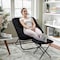 Flash Furniture Archer 28-in Oversized Faux Fur Folding Saucer Chair w/Folding Ottoman, Black Faux Fur/Black Frame FV-FSC-027-FR-BK-BK-GG - alternate 7